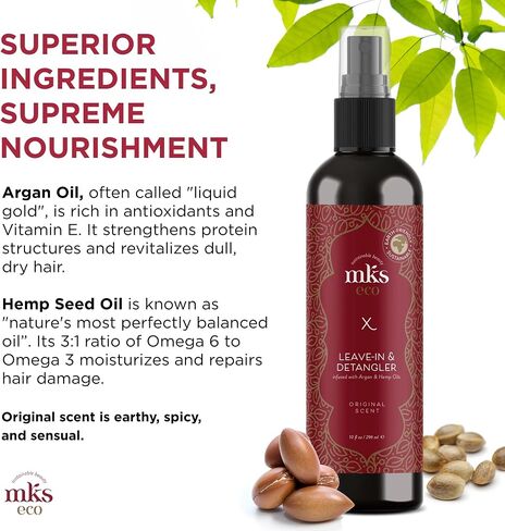 Earthly Body MKS eco X, Dreamsicle Scent - 4 fl oz - Leave-In Treatment & Detangler - Moroccan Argan Oil, Hemp Seed Oil - Vegan & Cruelty Free in Saudi Arabia