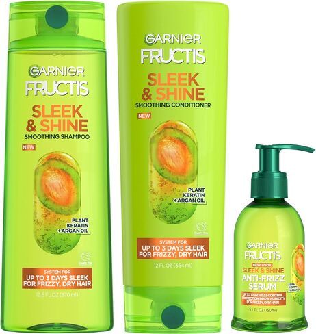 مصل Garnier Fructis Sleek & Shine المضاد للتجعد للشعر المجعد والجاف، زيت الأرغان، 5.1 أونصة سائلة، عدد 1 (قد تختلف التعبئة) in Kuwait