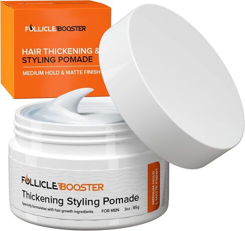 Hair Styling Thickening Pomade - Matte Medium Hold - Hair Growth Ingredients Biotin, Saw Palmetto, Caffeine, Green Tea, Aloe Vera, Niacinamide - Easy To Wash Out - All Day Hold For All Hairstyles in Saudi Arabia