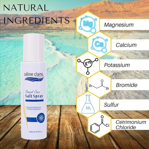 Celine Claire dead sea salt spray carries rich minerals from dead sea clay salt, hair texturing and volumizer, for men and women, hair thickening for firm all day hold, hair mist salt spray to boost volume of your hair texturizer for natural hair beach wa in Saudi Arabia