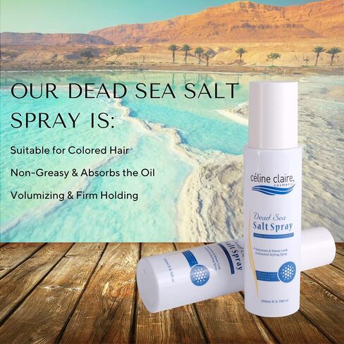 Celine Claire dead sea salt spray carries rich minerals from dead sea clay salt, hair texturing and volumizer, for men and women, hair thickening for firm all day hold, hair mist salt spray to boost volume of your hair texturizer for natural hair beach wa in Saudi Arabia