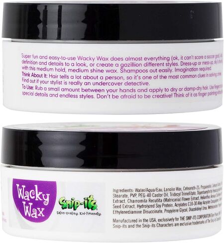 Snip-its Wacky Kids Hair Wax 2oz | Great Baby Hair Gel Alternative with All Day, Medium Strong Hold – Fresh Tropical Fragrance – All Natural Hair Wax Product Made in USA | Salon Quality. Kid Friendly. in Saudi Arabia