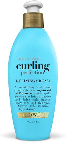 OGX Argan Oil of Morocco Curling Perfection Curl-Defining Cream, Hair-Smoothing Anti-Frizz Cream to Define All Curl Types & Hair Textures, Paraben-Free, Sulfated-Surfactants Free, 6 oz in Kuwait