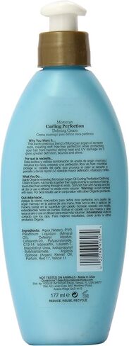 OGX Argan Oil of Morocco Curling Perfection Curl-Defining Cream, Hair-Smoothing Anti-Frizz Cream to Define All Curl Types & Hair Textures, Paraben-Free, Sulfated-Surfactants Free, 6 oz in Kuwait