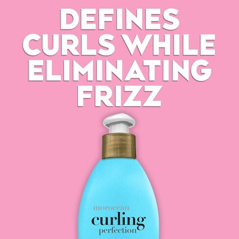 OGX Argan Oil of Morocco Curling Perfection Curl-Defining Cream, Hair-Smoothing Anti-Frizz Cream to Define All Curl Types & Hair Textures, Paraben-Free, Sulfated-Surfactants Free, 6 oz in Kuwait