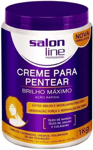Linha Tratamento (Creme Para Pentear) Salon Line - Brilho Maximo 1000 Gr - (Salon Line Treatment (Combing Cream) Collection - Maximum Shine Net 35.27 Oz) in Kuwait
