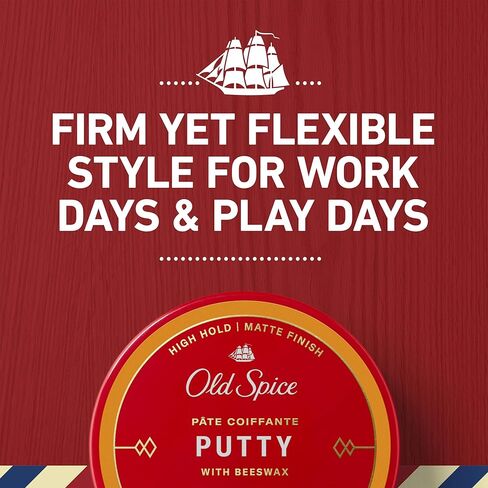 معجون تصفيف الشعر من أولد سبايس للرجال، لمسة نهائية غير لامعة عالية التثبيت، 2.22 أونصة لكل واحدة، عبوة مزدوجة، تركيبة جديدة in Kuwait