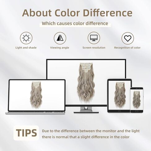 Clip in Hair Extensions, 6 PCS Natural & Soft Hair & Blends Well Hair Extensions, Lonng Wavy Hairpieces(20inch, 6pcs,Biscuit Brown) in Saudi Arabia