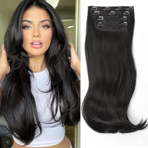 Clip in Hair Extensions Brown Hair Extensions for Women Hair Extensions Clip ins Layered Hair Extensions 4pcs Thick Hair Extensions Long Straight Hair Extensions 20 Inch in Kuwait
