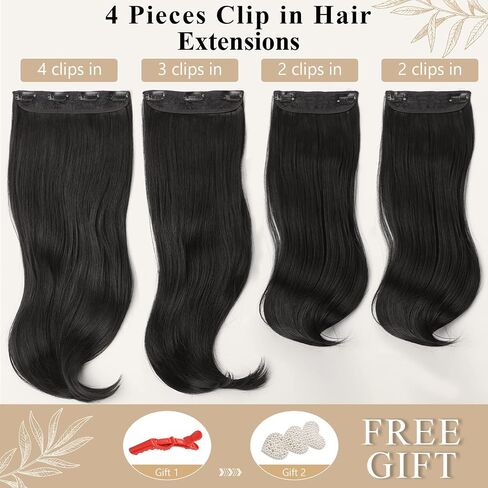 Clip in Hair Extensions Brown Hair Extensions for Women Hair Extensions Clip ins Layered Hair Extensions 4pcs Thick Hair Extensions Long Straight Hair Extensions 20 Inch in Kuwait