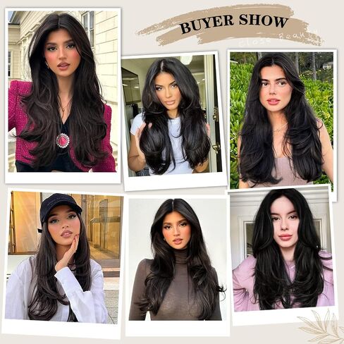 Clip in Hair Extensions Brown Hair Extensions for Women Hair Extensions Clip ins Layered Hair Extensions 4pcs Thick Hair Extensions Long Straight Hair Extensions 20 Inch in Kuwait