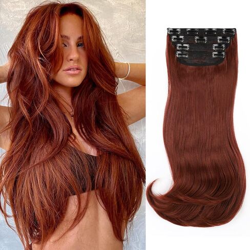 Clip in Hair Extensions Brown Hair Extensions for Women Hair Extensions Clip ins Layered Hair Extensions 4pcs Thick Hair Extensions Long Straight Hair Extensions 20 Inch in Kuwait