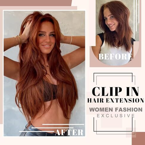 Clip in Hair Extensions Brown Hair Extensions for Women Hair Extensions Clip ins Layered Hair Extensions 4pcs Thick Hair Extensions Long Straight Hair Extensions 20 Inch in Kuwait
