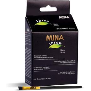MinaiBrow Instant Hair Dye Kit Black | Natural Spot Coloring Tinting Powder, Water & Smudge Proof | 100% Grey Coverage Upto 30 Applications in Saudi Arabia