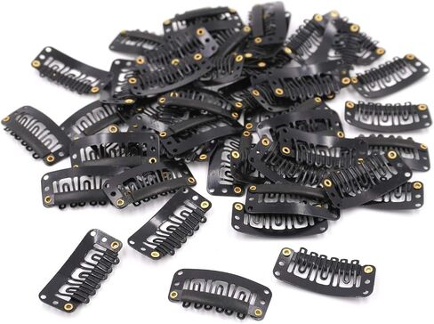 Honbay 50PCS 6-Teeth U-Shape Snap Clips for Hair Extensions - 3.3cm/1.3inch (Beige) in Saudi Arabia