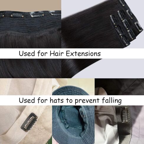 Honbay 50PCS 6-Teeth U-Shape Snap Clips for Hair Extensions - 3.3cm/1.3inch (Beige) in Saudi Arabia