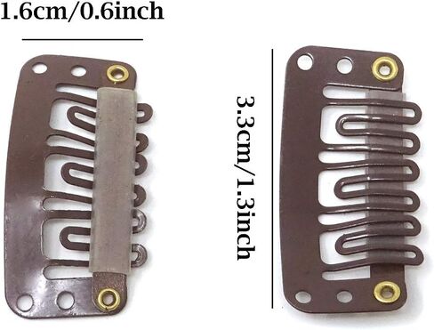 Honbay 50PCS 6-Teeth U-Shape Snap Clips for Hair Extensions - 3.3cm/1.3inch (Beige) in Saudi Arabia
