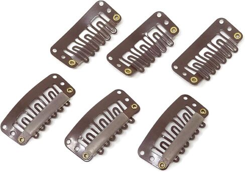 Honbay 50PCS 6-Teeth U-Shape Snap Clips for Hair Extensions - 3.3cm/1.3inch (Beige) in Saudi Arabia
