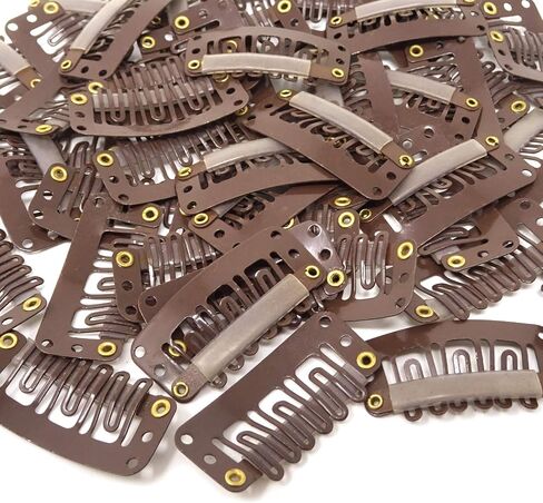 Honbay 50PCS 6-Teeth U-Shape Snap Clips for Hair Extensions - 3.3cm/1.3inch (Beige) in Saudi Arabia