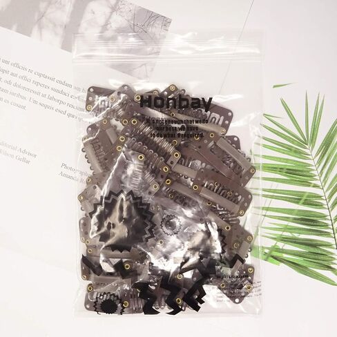 Honbay 50PCS 6-Teeth U-Shape Snap Clips for Hair Extensions - 3.3cm/1.3inch (Beige) in Saudi Arabia