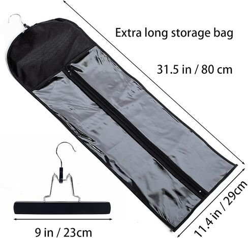 Hair Extensions Hanger with Storage Bag Hairpieces Storage Holder Wigs Carrier Case for Store Style Hair Black Color in Kuwait
