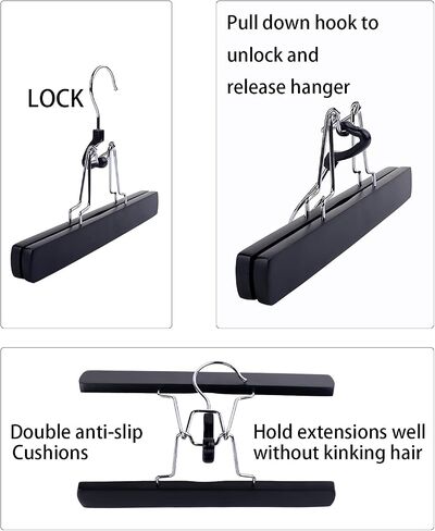 Hair Extensions Hanger with Storage Bag Hairpieces Storage Holder Wigs Carrier Case for Store Style Hair Black Color in Kuwait