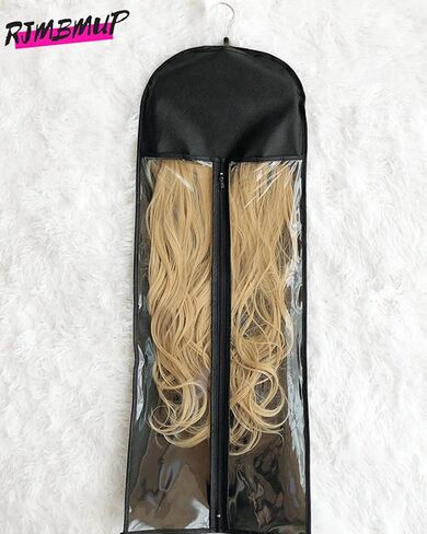 Hair Extensions Hanger with Storage Bag Hairpieces Storage Holder Wigs Carrier Case for Store Style Hair Black Color in Kuwait
