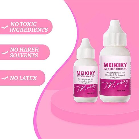 Wig Glue for Front Lace Wig Lace Glue Waterproof Super Hold Meikiky Invisible Adhesive for Wigs and Hair Systems Easy to Apply Fast Drying Strong Hold Perspiration Resistant (1.3oz) in Saudi Arabia