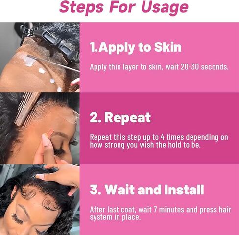 Wig Glue for Front Lace Wig Lace Glue Waterproof Super Hold Meikiky Invisible Adhesive for Wigs and Hair Systems Easy to Apply Fast Drying Strong Hold Perspiration Resistant (1.3oz) in Saudi Arabia