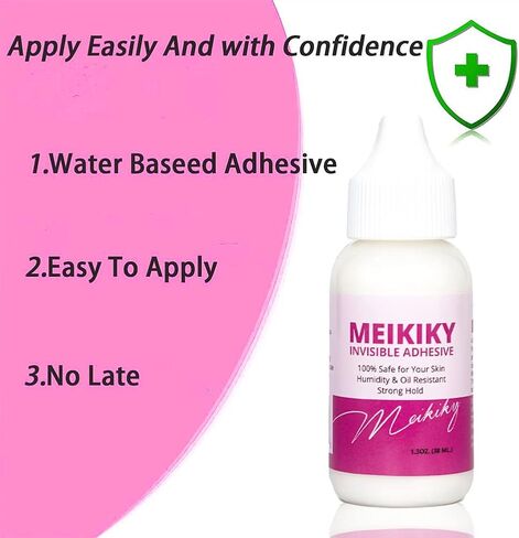 Wig Glue for Front Lace Wig Lace Glue Waterproof Super Hold Meikiky Invisible Adhesive for Wigs and Hair Systems Easy to Apply Fast Drying Strong Hold Perspiration Resistant (1.3oz) in Saudi Arabia