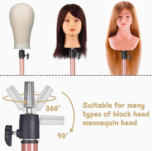 Smilco Wig Stand Tripod Mannequin Head Stand, Adjustable Heavy Duty Wig Head Stand for Cosmetology Hairdressing Training(40 Inches) in Saudi Arabia