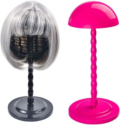 Wig Stand Plastic Hat Display Wig Head Holders Mannequin Head/Stand Portable Wig Stand Use Hat For Styling Drying Display Black Plastic Wig Stand (Black) in Saudi Arabia
