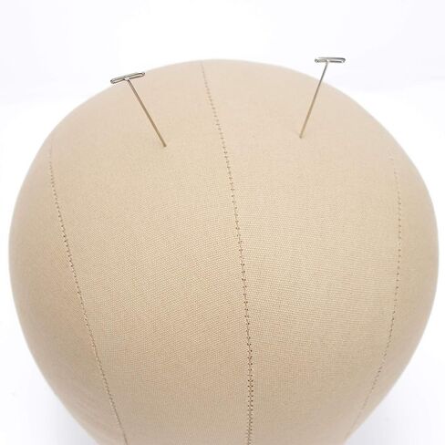 BHD BEAUTY Cork Canvas Block Mannequin Head Wig Display Styling With Mount Hole 22"(Canvas Head+Head Stand+T Pins+C Needles+Wig Caps+Thread +Clips) in Kuwait
