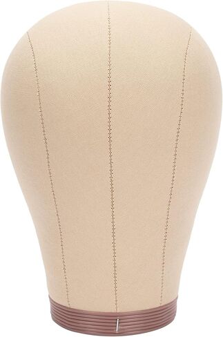 BHD BEAUTY Cork Canvas Block Mannequin Head Wig Display Styling With Mount Hole 22"(Canvas Head+Head Stand+T Pins+C Needles+Wig Caps+Thread +Clips) in Kuwait