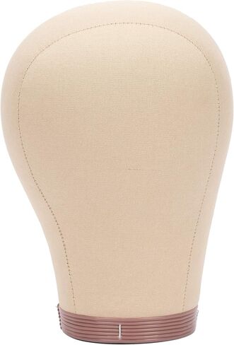 BHD BEAUTY Cork Canvas Block Mannequin Head Wig Display Styling With Mount Hole 22"(Canvas Head+Head Stand+T Pins+C Needles+Wig Caps+Thread +Clips) in Kuwait