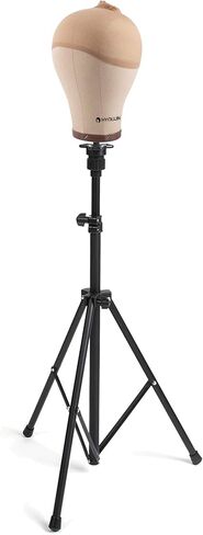 HYOUJIN شعر مستعار من القماش مقاس 22 بوصة، رأس عارضة أزياء من الفلين مع فتحة تثبيت، يأتي مع مشبك طاولة لعرض مجموعة صنع الشعر المستعار (بني فاتح) in Kuwait