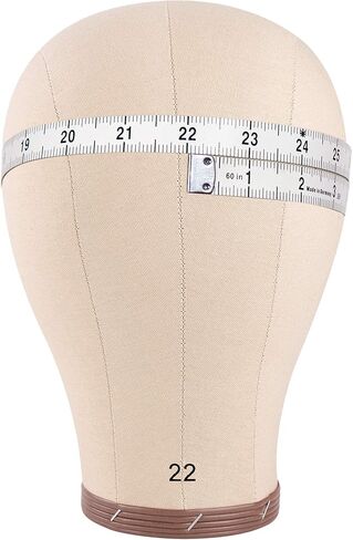 HYOUJIN شعر مستعار من القماش مقاس 22 بوصة، رأس عارضة أزياء من الفلين مع فتحة تثبيت، يأتي مع مشبك طاولة لعرض مجموعة صنع الشعر المستعار (بني فاتح) in Kuwait