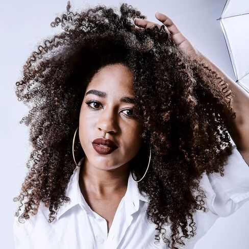 HYOUJIN شعر مستعار من القماش مقاس 22 بوصة، رأس عارضة أزياء من الفلين مع فتحة تثبيت، يأتي مع مشبك طاولة لعرض مجموعة صنع الشعر المستعار (بني فاتح) in Kuwait