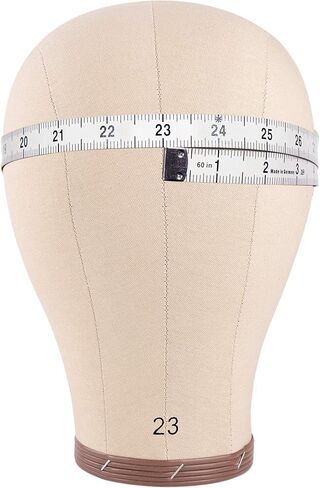 HYOUJIN شعر مستعار من القماش مقاس 22 بوصة، رأس عارضة أزياء من الفلين مع فتحة تثبيت، يأتي مع مشبك طاولة لعرض مجموعة صنع الشعر المستعار (بني فاتح) in Kuwait