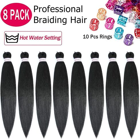 ألرنس تجديل الشعر الطويل جديلة 30 بوصة 8 حزم تجديل الشعر المهنية الألياف الاصطناعية الكروشيه تويست الضفائر in Kuwait