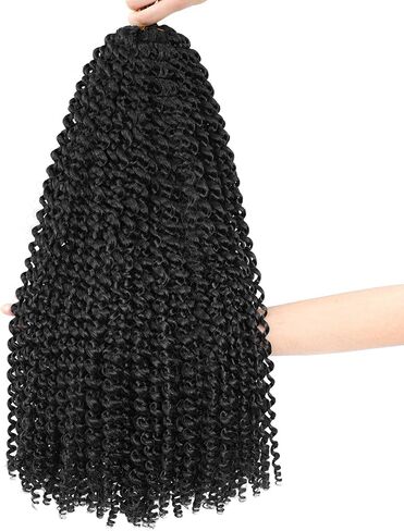 Short Passion Twist Hair 12 Inch 8 Packs Passion Twist Crochet Hair For Women Curly Water Wave Braiding Hair Spring Twist Hair Crochet Braids Synthetic Hair Extension (12 Inch (Pack of 8), 1B#) in Saudi Arabia