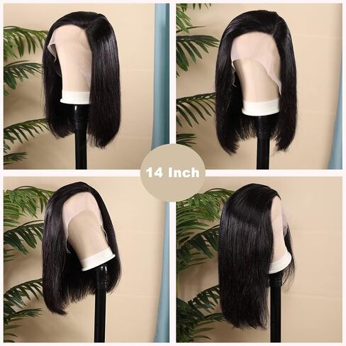 UCUVIC 8 Inch Short Bob Wig Human Hair HD Lace Front Wigs For Black Women Side Part Glueless Pre Plucked Frontal Bob Wig Ailwelia 180% Density in Saudi Arabia