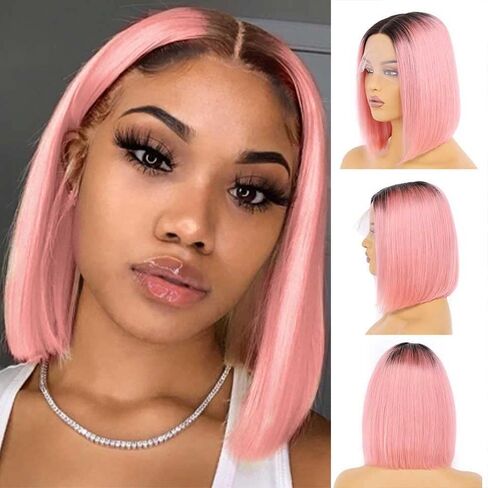 UCUVIC 8 Inch Short Bob Wig Human Hair HD Lace Front Wigs For Black Women Side Part Glueless Pre Plucked Frontal Bob Wig Ailwelia 180% Density in Saudi Arabia