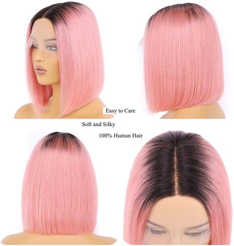 UCUVIC 8 Inch Short Bob Wig Human Hair HD Lace Front Wigs For Black Women Side Part Glueless Pre Plucked Frontal Bob Wig Ailwelia 180% Density in Saudi Arabia