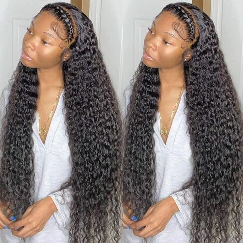 bangjazz 13x4 Deep Wave Lace Front Wigs Human Hair 180% Density Curly Lace Frontal Human Hair Wigs for Black Women #Fb/27 Human Hair HD Lace Wigs Black with Blonde Colored Lace Frontal Wig 16 Inch in Saudi Arabia