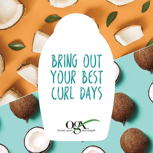 OGX Quenching + Coconut Curls Frizz-Defying Curl Styling Milk, Nourishing Leave-In Hair Treatment with Coconut Oil, Citrus Oil & Honey, Paraben-Free and Sulfated-Surfactants Free, 6 fl oz in Kuwait