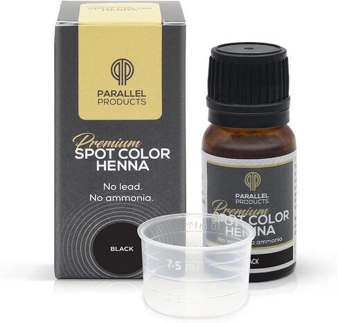 Parallel Products Spot Color Henna Kit - Henna Hair Dye - 3 grams - Tint for Professional Spot Coloring - With Mixing Dish - Covers Grey Hair - Root Touch Up (Black) in Saudi Arabia