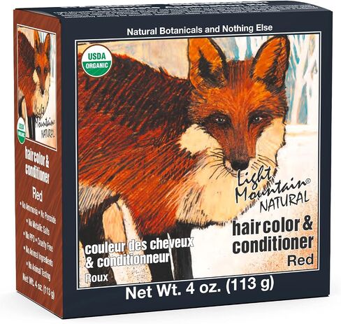 Light Mountain Henna Hair Color & Conditioner, Red - Organic Henna Leaf Powder, Pure Botanical Semi-Permanent Hair Color with Conditioning Benefits, 4 Oz in Saudi Arabia