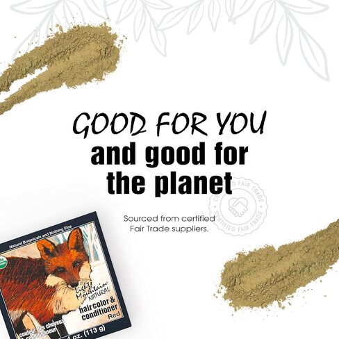 Light Mountain Henna Hair Color & Conditioner, Red - Organic Henna Leaf Powder, Pure Botanical Semi-Permanent Hair Color with Conditioning Benefits, 4 Oz in Saudi Arabia