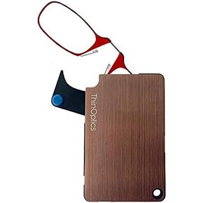 محفظة رفيعة من الفولاذ المقاوم للصدأ ThinOptics مع قارئ/نظارة قراءة مستطيلة in Kuwait